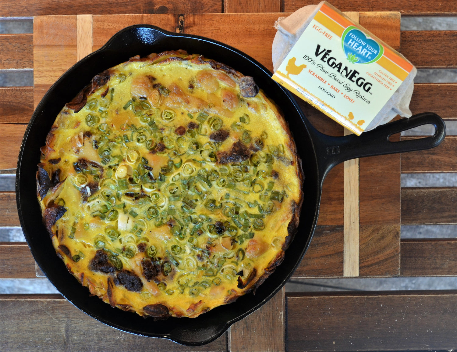 Vegan Portuguese Frittata with Portuguese Sausage & Swiss Cheese